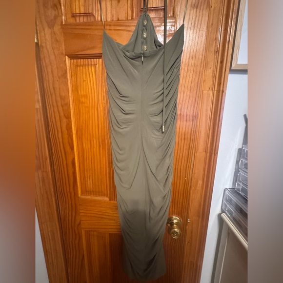 Cult Gaia Olive Ruched Midi Dress - Picture 6 of 11